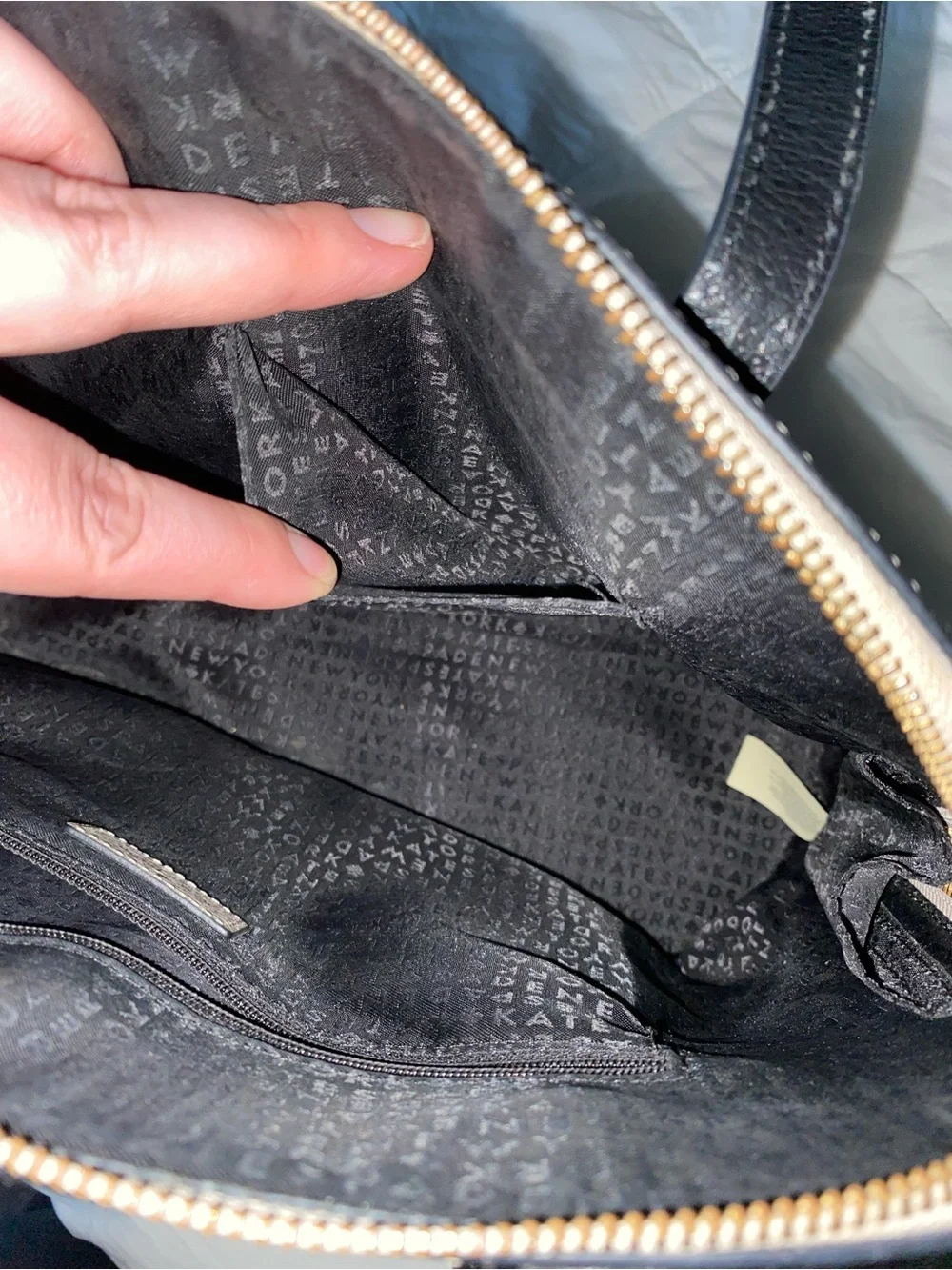 Kate spade two-tone pebble leather tote